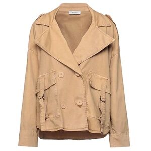 ALPHA STUDIO Women's Oversized Camel Denim Jacket - Size IT 40 / US 04 / Small